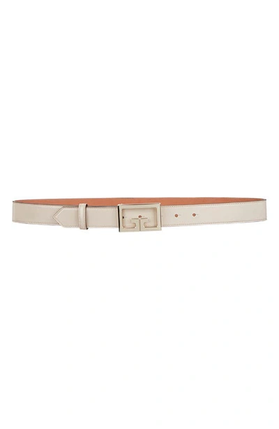 Givenchy Logo Buckle Leather Belt In Dune