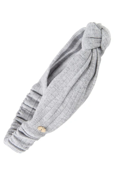 Lele Sadoughi Knotted Performance Headband In Heather Grey