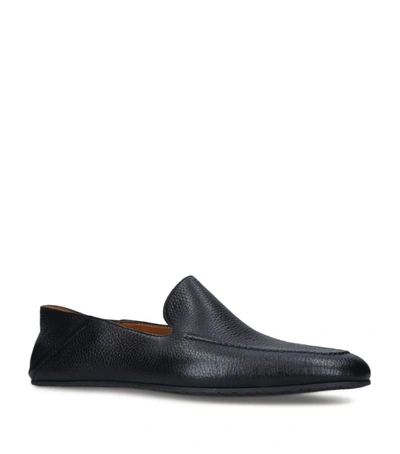 Magnanni Leather Slippers In Black