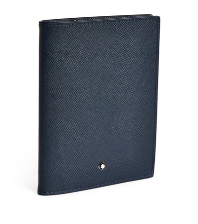 Montblanc Leather Sartorial Passport Holder In Black