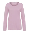 Hanro Sleep & Lounge Long-sleeve T-shirt In Apricot Blush