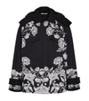 VALENTINO DARK BLOOMING PEA COAT,16867290