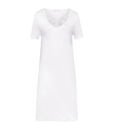 Hanro Felice Embroidered Cotton Nightgown In White