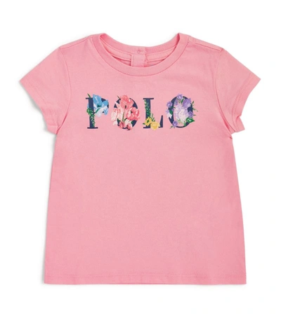 Ralph Lauren Babies' Floral Logo T-shirt (3-24 Months) In Pink