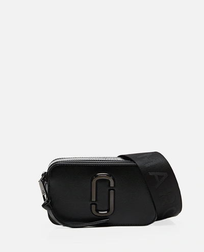 Marc Jacobs Snapshot Patent Saffiano Leather Shoulder Bag In Black