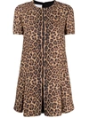 Valentino Womens Animalier Leopard-print Wool- And Silk-blend Mini Dress 6 In 褐色
