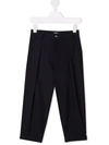 Balmain Buttoned-embellished Tapered Trousers In 蓝色