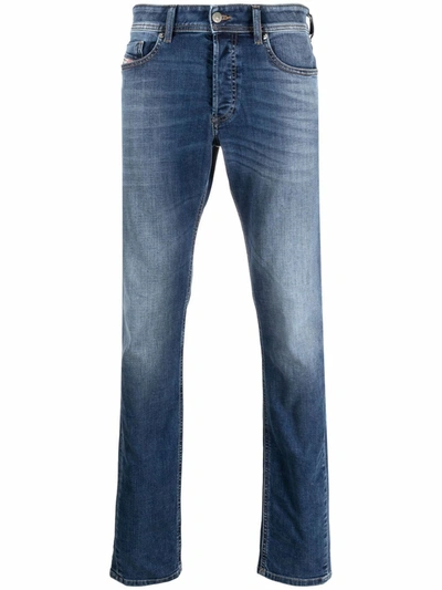Diesel Sleeker Mid-rise Slim-cut Jeans In Blue