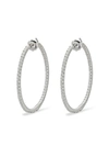 MATTIA CIELO 18KT WHITE GOLD AND TITANIUM RUGIADA FRONT AND BACK DIAMOND HOOP EARRINGS