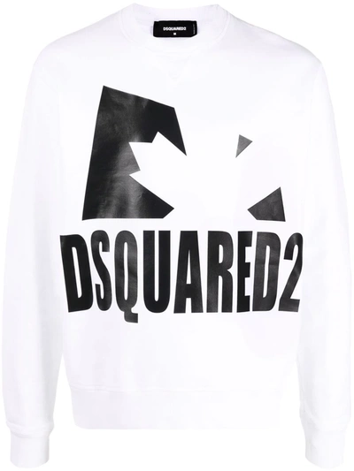 Dsquared2 Logo-print Cotton Sweatshirt In White