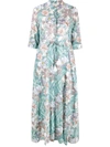 Tory Burch Floral-print Cotton-voile Maxi Dress In Grün
