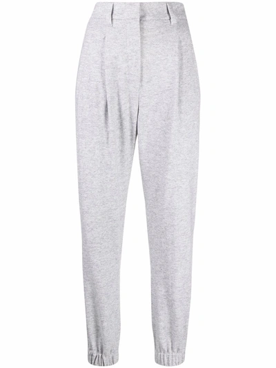 Brunello Cucinelli Cropped Track Pants In Grey