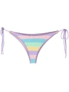Mc2 Saint Barth Multicolour Marielle Striped Crochet Bikini Briefs In Blau