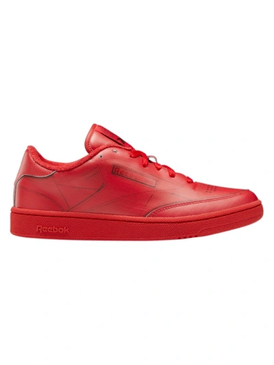 Reebok Maison Margiela Project 0 Club C Trompe L'oeil Sneakers In Red/white