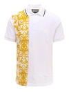 Versace Jeans Couture Gold Colored Baroque Print Polo Shirt