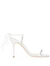 Manolo Blahnik Morata Pop Ankle Wrap Heel Sandal In White