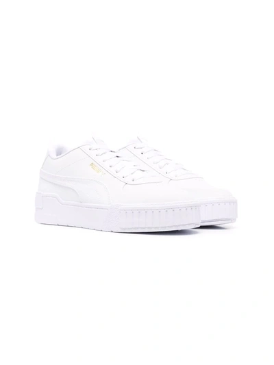 Puma Teen Cali Sport Leather Trainers In White