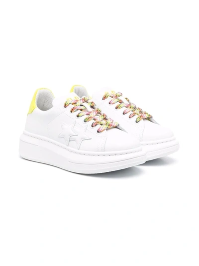 2 Star Teen Star-patch Artificial Leather Trainers In White