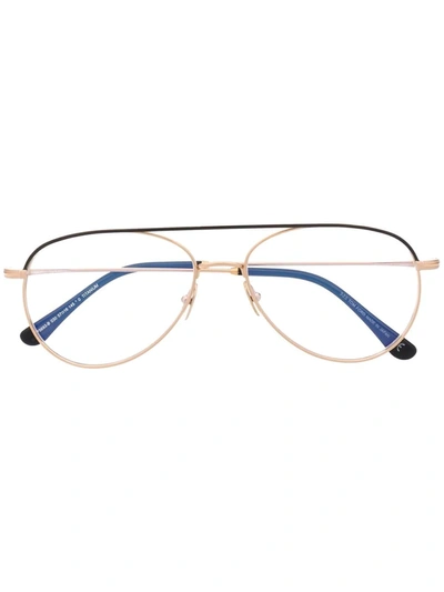 Tom Ford Slim Aviator Glasses In Gold