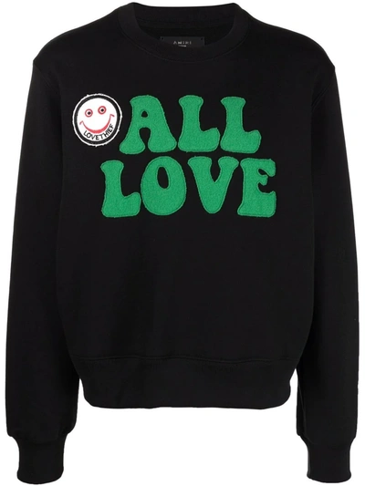 Amiri Black A Love Movement Edition 'all Love' Sweatshirt