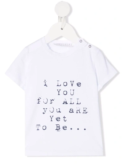 Opililai Babies' Slogan-print Cotton T-shirt In White