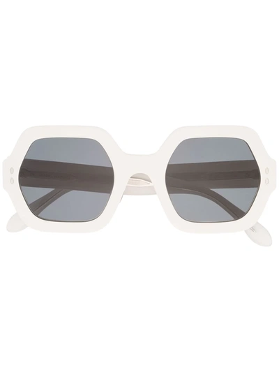 Isabel Marant Eyewear Oversized Frame Sunglasses In White