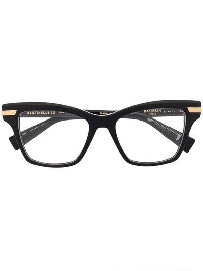 Balmain Eyewear Sentinelle I Rectangular Frame Glasses In Black