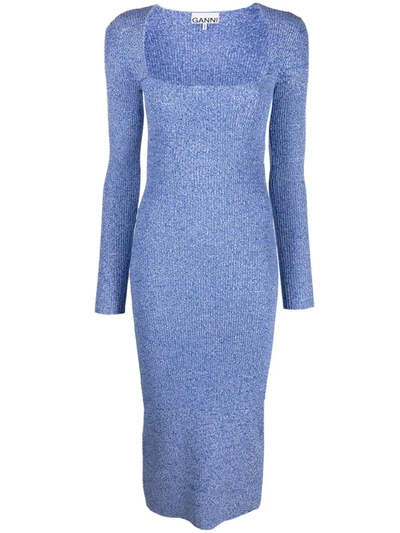 veda strappy back ruffle midi dress floral Veda Strappy Back Ruffle Midi Dress Floral Blue