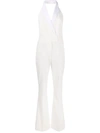 Dondup Double-breasted Sleeveless Jumpsuit In White