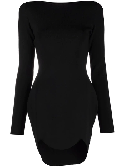 Dsquared2 Scallop-hem Knitted Dress In Black