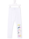 Emilio Pucci Junior Logo Print Leggings In White