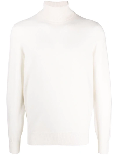 Brunello Cucinelli Roll Neck Cashmere Jumper In White