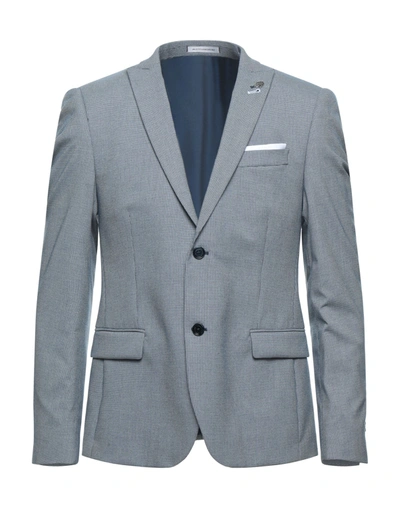 Grey Daniele Alessandrini Suit Jackets In Blue