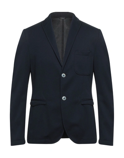 Grey Daniele Alessandrini Suit Jackets In Dark Blue