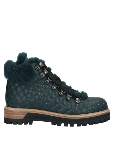 Le Silla Ankle Boots In Dark Green