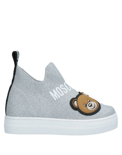 Moschino Teen Sneakers In Silver