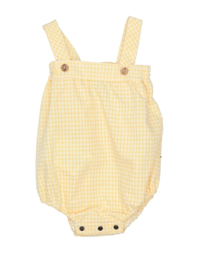 Le Petit Coco Kids' Baby Overalls In Yellow