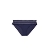 Tory Burch Costa Hipster Smocked Bikini Bottom In Navy Blue