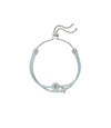 Tory Burch Kira Enameled Slider Bracelet In Tory Silver / Floral Blue