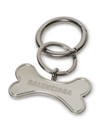 BALENCIAGA PETS BONE KEYRING, SILVER