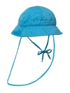 MARINE SERRE PROTECTIVE VISOR MOIRE BELL BUCKET HAT, BLUE COBALT