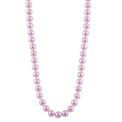 Bella Pearl Single Strand Purple Freshwater Pearl 18'' Necklace Fwr6-18pu In Gold Tone,purple