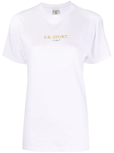 Sporty And Rich Wimbledon Logo-print T-shirt In Weiss