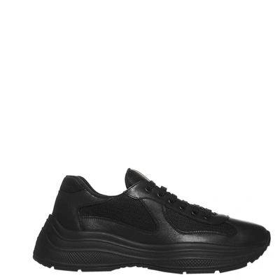 Pre-owned Prada Black Geometric Panelled Sneakers Size Eu 40 Uk 6