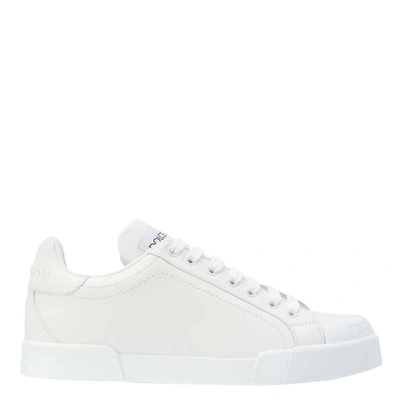 Pre-owned Dolce & Gabbana White Portofino Sneakers Size Eu 38.5