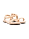 AGE OF INNOCENCE KYLE RUCHED LEATHER SANDALS