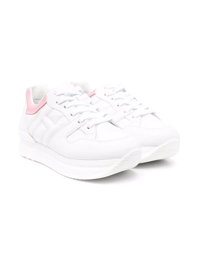 Hogan Kids' Leather Low-top Trainers In White