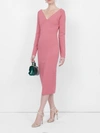 STELLA MCCARTNEY V-neck Midi Dress Pink