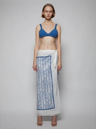 Valentino Crochet Knit Bikini Set In Blue