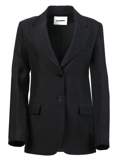 Jil Sander Essential Jacket 5 Techno Gabardine In Blue